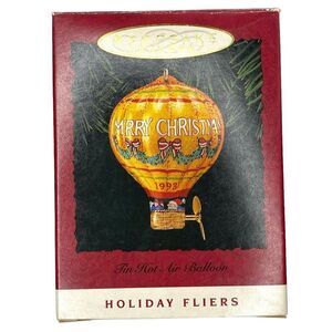 1993 Holiday Flyers Tin Hot Air Balloon Hallmark Keepsake Ornament